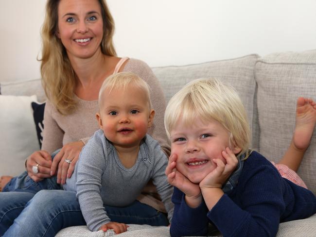 Mum Lisa with Finn, 3, and baby Louie, 11 months, who suffered tick bites.