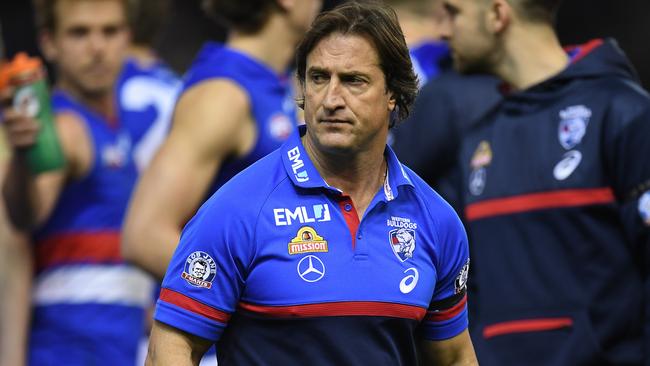 Luke Beveridge wants a change to the AFL runner rule. Picture: AAP Images 