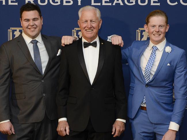 Lachlan Brooks and Dan hall picture with their grandad Ron Coote.