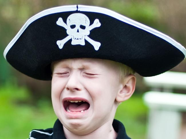 young pirate crying