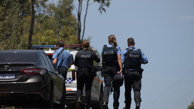 Police were called intersection of Needham Road and Marauba Close, in Wooroloo, 55km east of Perth’s CBD. Picture: NCA NewsWire / Sharon Smith