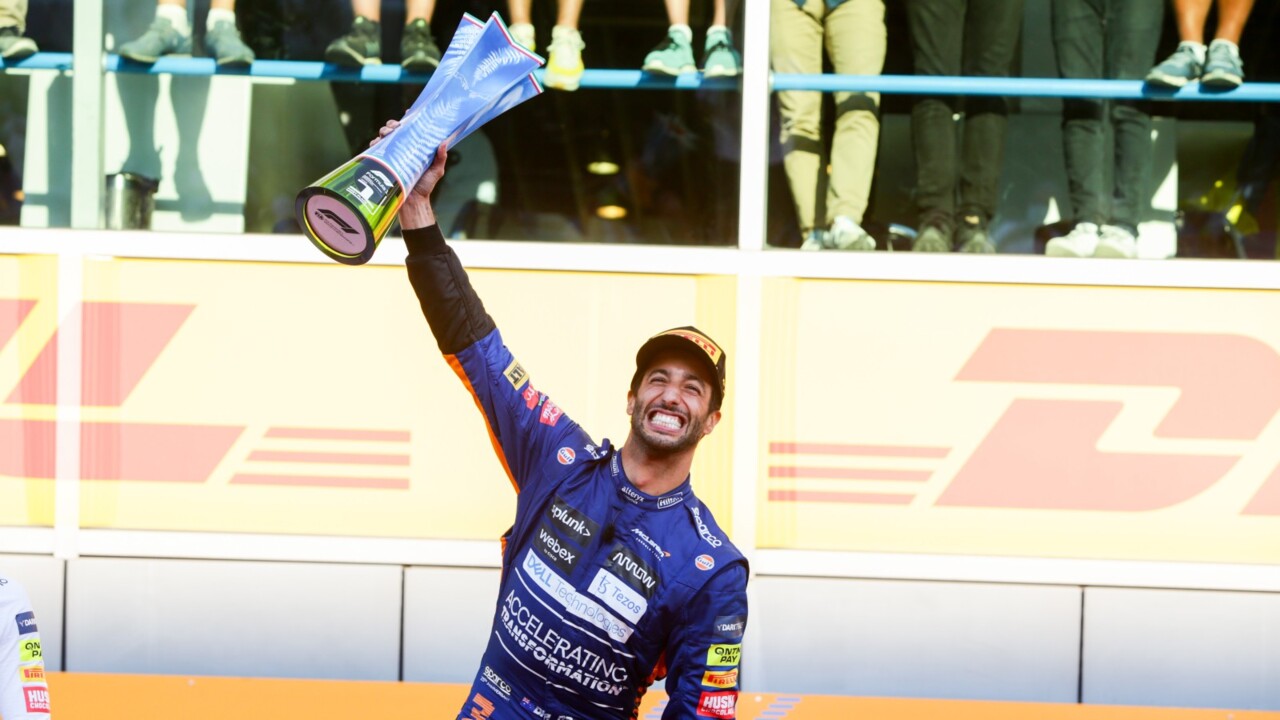 Ricciardo ‘celebrates Aussie style’ after winning Grand Prix