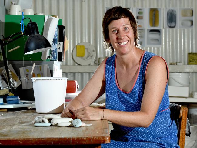 Ceramist Honor Freeman in her Beverley studio. Picture: Sam Wundke