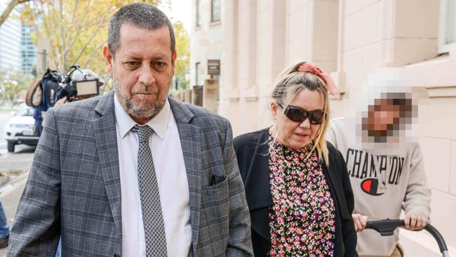 Steven Egberts, Janet Wells and their surviving grandson following the coronial inquest. Picture: Brenton Edwards