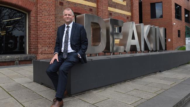 Deakin vice-chancellor Iain Martin has announced a world-first teaching campus to be established in India’s GIFT City. Picture: David Smith