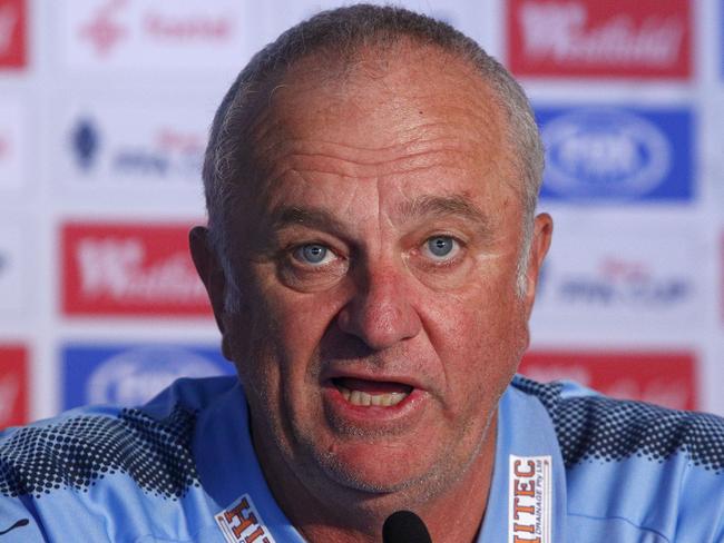 Sydney FC coach Graham Arnold talks to the media during a press conference at Allianz Stadium in Sydney, Monday, November 20, 2017. Sydney FC will face Adelaide United for the FFA Cup final on Tuesday night. (AAP Image/Daniel Munoz) NO ARCHIVING
