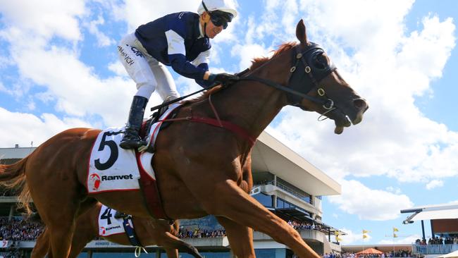 The United States ridden by Kerrin McEvoy , wins race 4 the Ranvet Stakes during Golden Slipper day at Rosehill Races. pic Jenny Evans