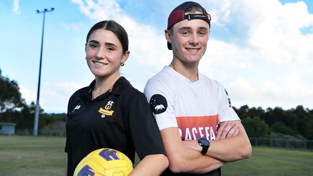 Superstar siblings Charlie and Josh Shanahan are making their mark in the football and triathlon arena. Photo: Patrick Woods.