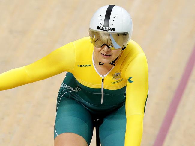 GLASGOW COMMONWEALTH GAMES 2014- DAY 4- Stephanie Morton defeats Anna Meares to win the Women's Sprint during the track cycling at Sir Chris Hoy Velodrome. Pics Adam Head