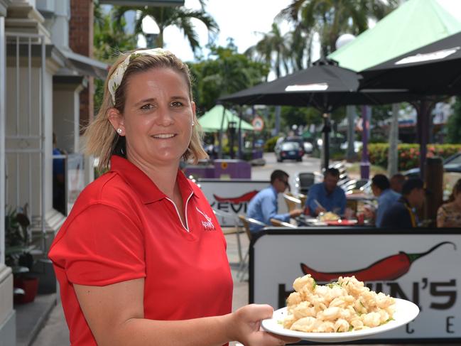 Kevin's Place owner Kelly Ah Wang is having success with alfresco dining on Victoria Street.Photo Lee Constable / Daily Mercury