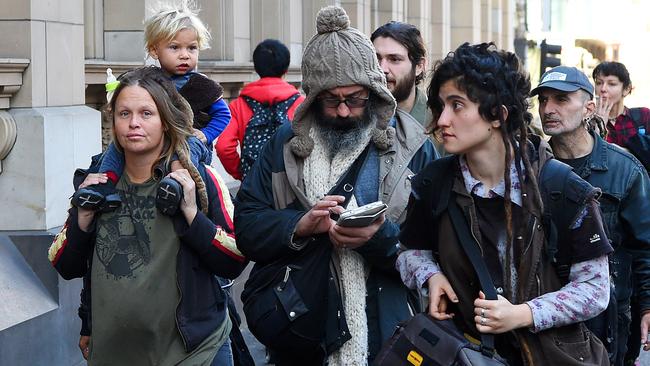 Squatter activists and supporters outside the Supreme Court. Picture: Josie Hayden