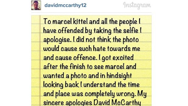 McCarthy’s Instagram apology