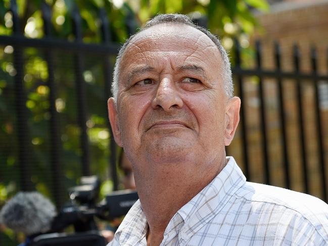 Former Labor NSW minister Milton Orkopoulos is seen leaving Waverley Local Court in Sydney, Wednesday, January 22, 2020. Convicted child sex offender and ex-NSW MP Milton Orkopoulos has been arrested, with police saying it is not related to any parole breach. (AAP Image/Bianca De Marchi) NO ARCHIVING