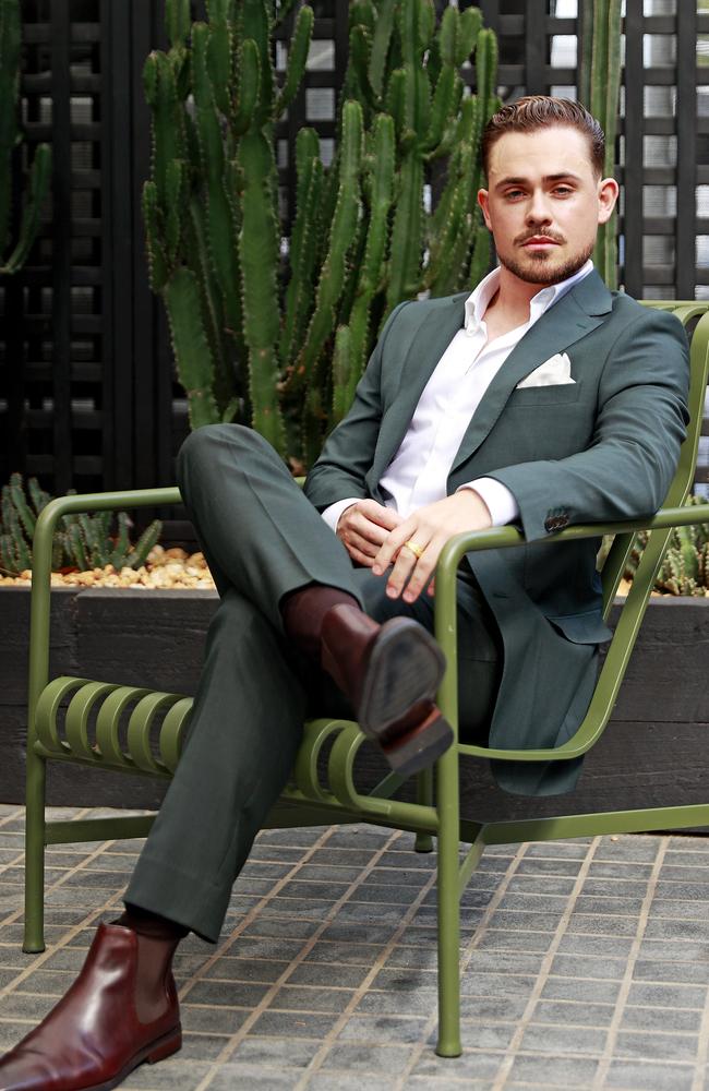 Pictured in Sydney today is Stranger Things actor Dacre Montgomery, who is the new face of Politix menswear. Picture: Tim Hunter.