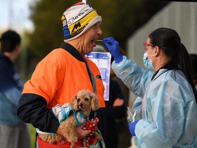 A man gets a Covid test. Picture: AAP