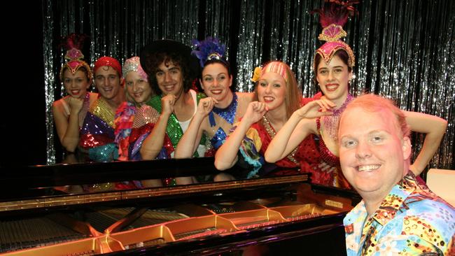 A photo from Rockhampton Regional Council’s production of The Boy From Oz (2011), starring Grant Pegg as Peter Allen. The Steinway was used in this promo photo but not used as part of the production.