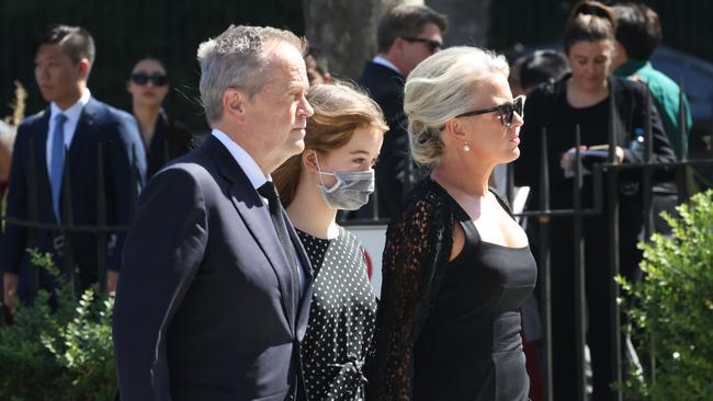 Bill Shorten, and his wife, Chloe, arrive at St Patrick’s Cathedral. Picture: David Geraghty