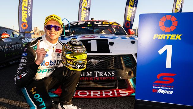 PERTH, AUSTRALIA - MAY 18: (EDITORS NOTE: A polarizing filter was used for this image.) Chaz Mostert driver of the #25 Mobil1 Optus Racing Ford Mustang GT during the Perth Supersprint, part of the 2024 Supercars Championship Series at Carco.com.au Raceway , on May 18, 2024 in Perth, Australia. (Photo by Daniel Kalisz/Getty Images)