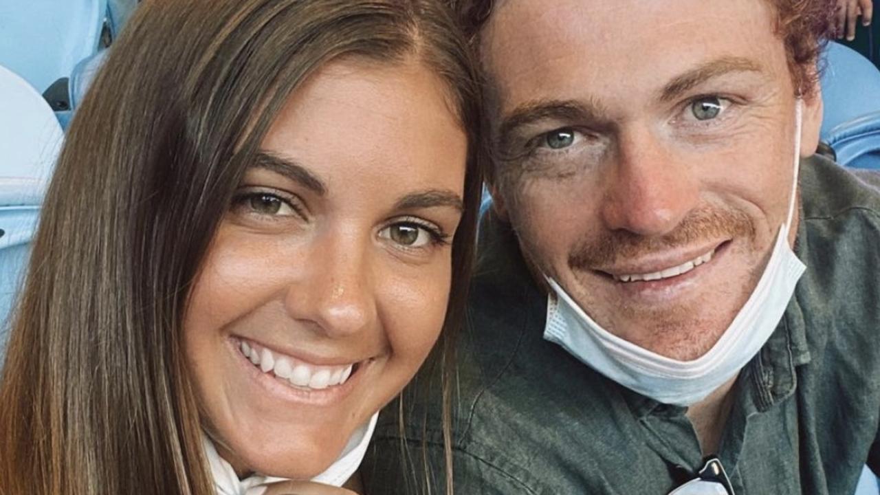 Madi Bennett and Gary Rohan enjoy the Australian Open men's tennis final. Picture: Instagram