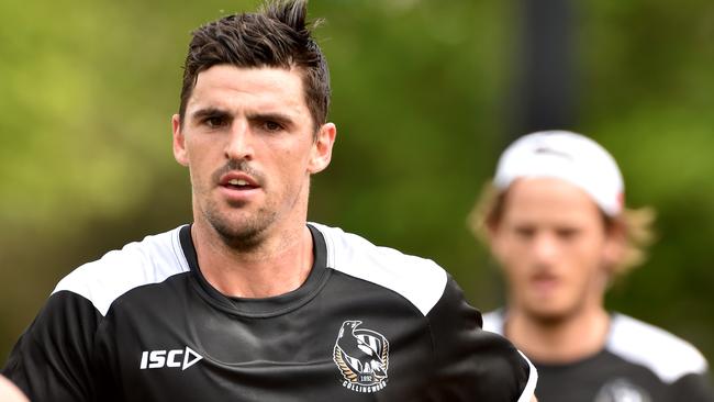 Scott Pendlebury trains during the pre-season. Picture: Jay Town