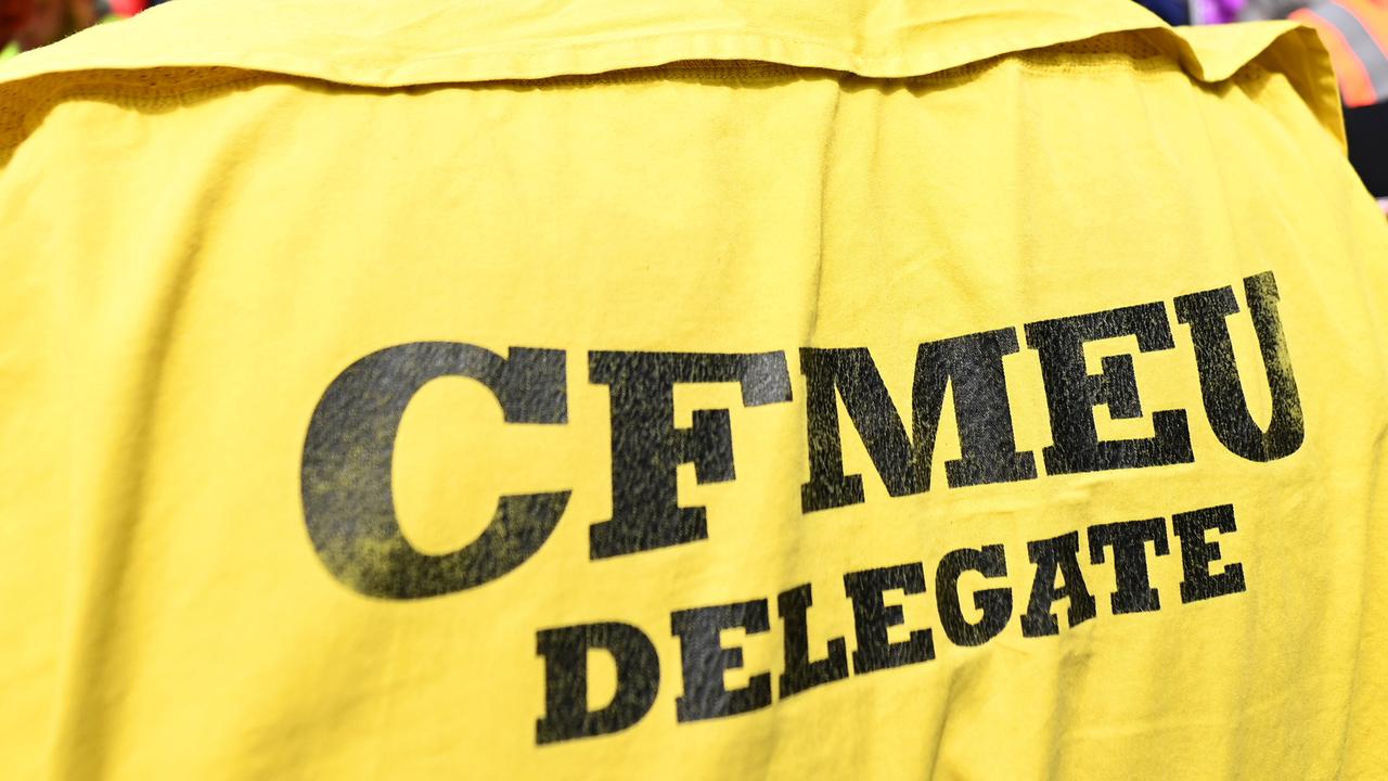 The CFMEU and two of its officials have been fined $131,000 by the Federal Court for unlawful conduct at a Brisbane construction site. Picture: NewsWire / Dan Peled