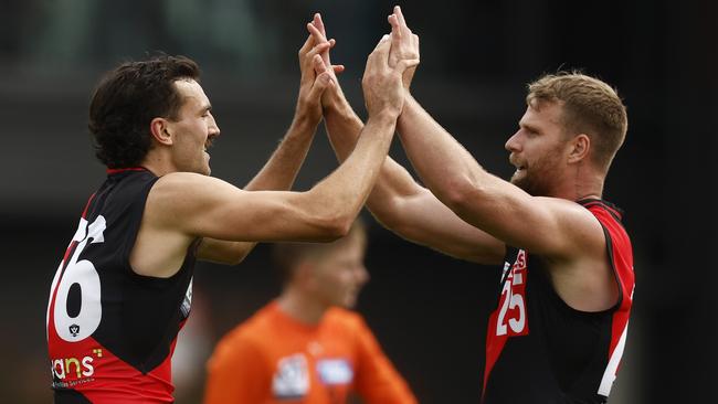 Stringer celebrates a goal. (Photo by Daniel Pockett/AFL Photos/via Getty Images)