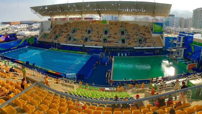 The diving pool in Rio turned green overnight.