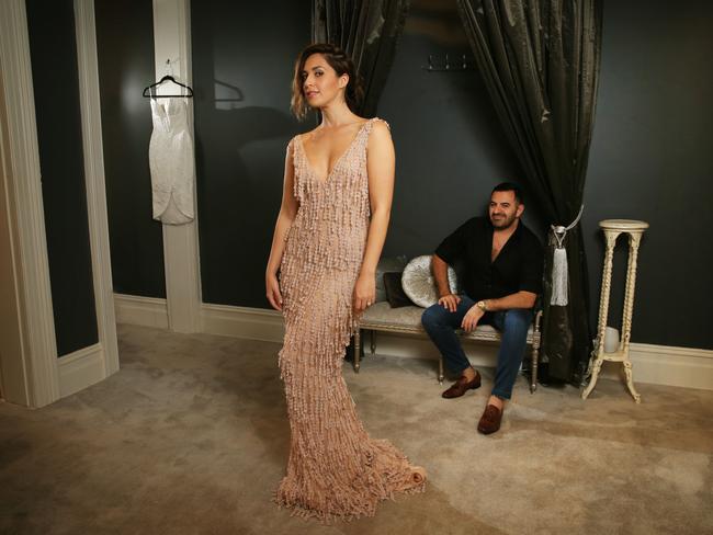 It is not the first time Khalil and Marshall have worked together with Khalil designing this gown for Mercedes Benz Fashion Week opening event. Picture: Toby Zerna