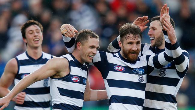 Zach Tuohy celebrates. (Photo by Darrian Traynor/Getty Images)