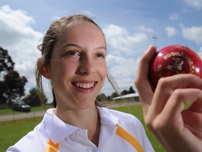 Courtney Neale after her selection in a Victorian under-age team in 2012.