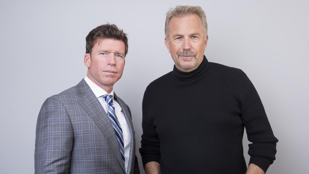 Taylor Sheridan with Kevin Costner. Picture: Willy Sanjuan/Invision/AP