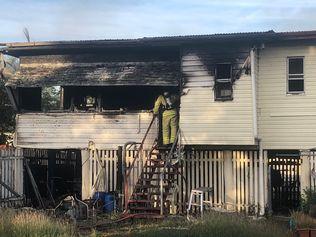 HOME GUTTED: A home in Naughton St, Wandal, was gutted by fire yesterday afternoon. Investigations are expected to begin today.