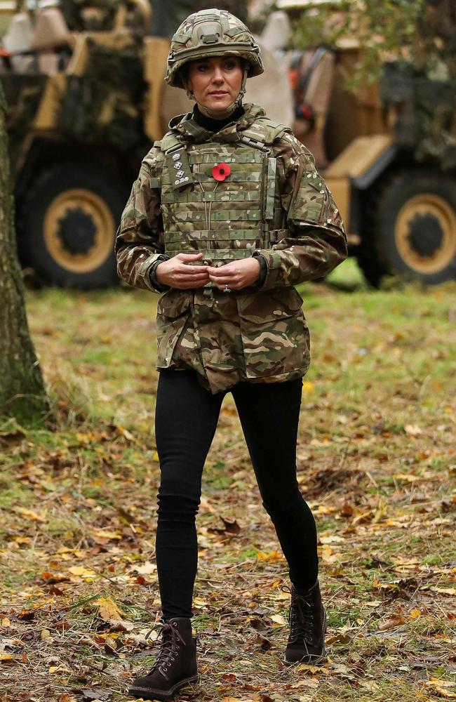 Catherine wore a poppy ahead of Remembrance Sunday. Picture: AFP