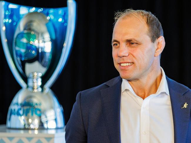 AUCKLAND, NEW ZEALAND - FEBRUARY 14:  Rugby Australia CEO Phil Waugh at the 2024 Super Rugby Pacific Season Launch on February 14, 2024 in Auckland, New Zealand. (Photo by Dave Rowland/Getty Images for Rugby Australia)