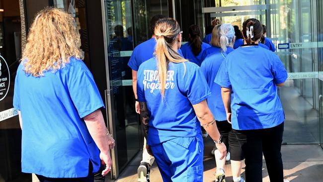 SYDNEY, AUSTRALIA - NewsWire Photos, MARCH 15, 2023.The NSW Nurses and MidwivesÃ Association (NSWNMA) confirm it is filing a major prosecution case in the Supreme Court against the state of NSW for systemic and repeated breaches of the Public Health System NursesÃ and MidwivesÃ (State) Award.Picture: NCA NewsWire / Jeremy Piper