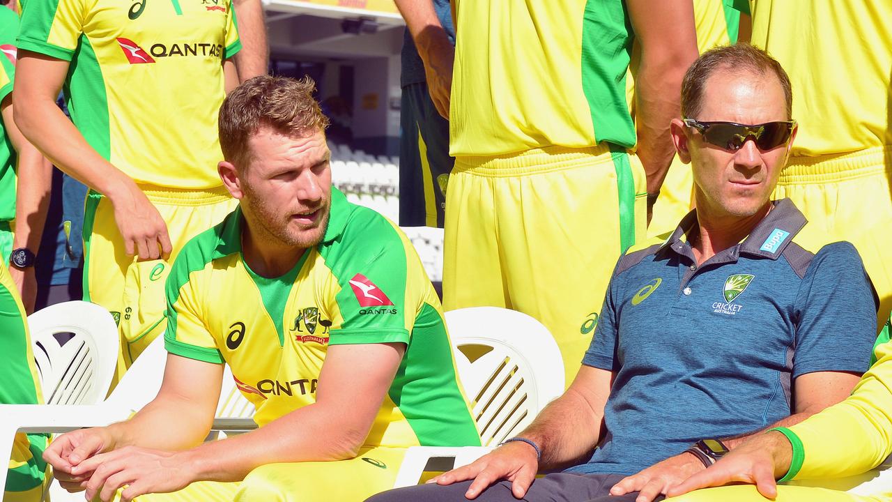 Aaron Finch says Justin Langer addressed the “confronting” feedback about his coaching “head on”. Photo: Getty Images