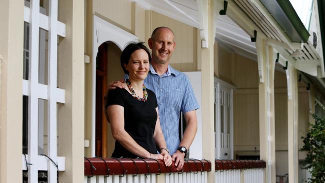 Kirstin and David Tobin at their Moorooka, Brisbane, home. Picture: AAP/Steve Pohlner