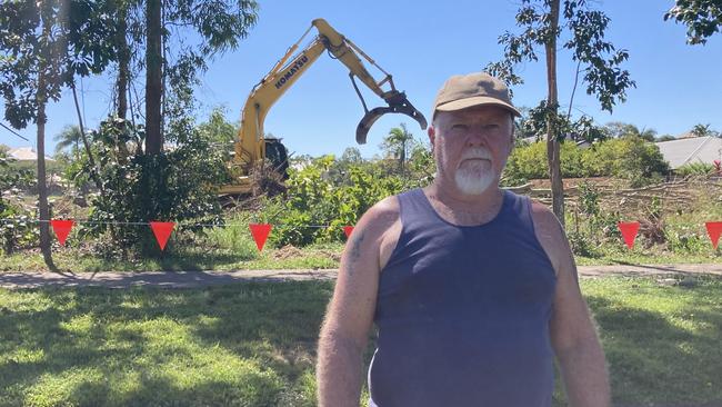 White Rock resident Tony Boland in front of the development site at 35-41 Skull Road. Picture: Angus McIntyre