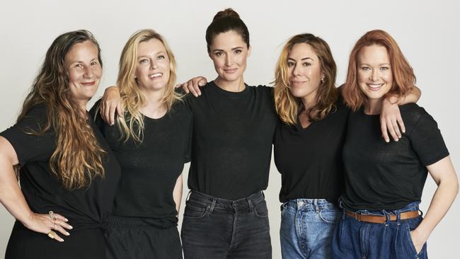 Dollhouse Pictures team, from left, Robyn Kershaw, Gracie Otto, Rose Byrne, Jessica Carrera, Krew Boylan. Picture: supplied