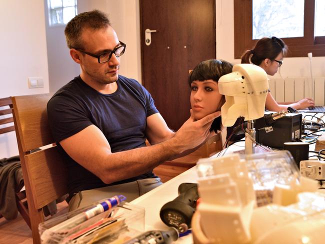 Scientist Sergi Santos in his sex robot workshop. Picture: Ronan O’Connell