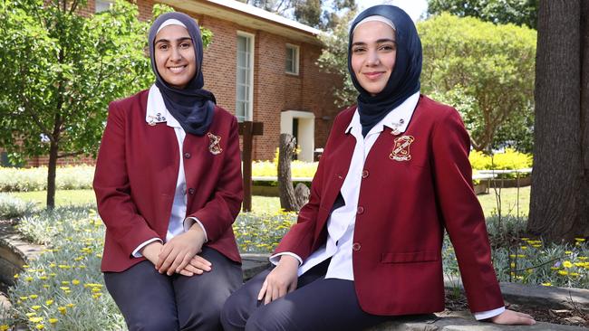 Hajer Al-Mosawi and Sarah Darwich. They have both just completed the Retail Services HSC exam. Picture: Richard Dobson