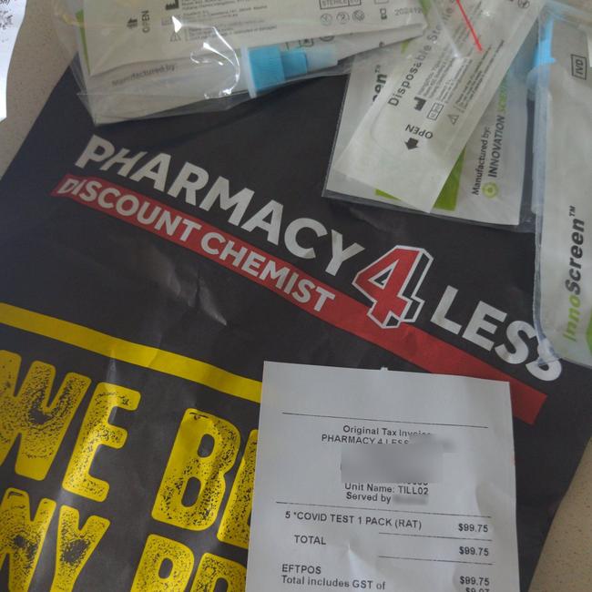 These tests were bought at a Pharmacy4Less in Sydney's west.