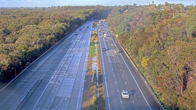 All southbound lanes were closed on the M1 Pacific for a number of hours on Friday morning. Picture: Live Traffic NSW