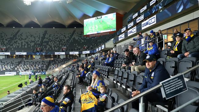 Spectators returned to Bankwest Stadium for the first time in over two months. Picture: AAP.