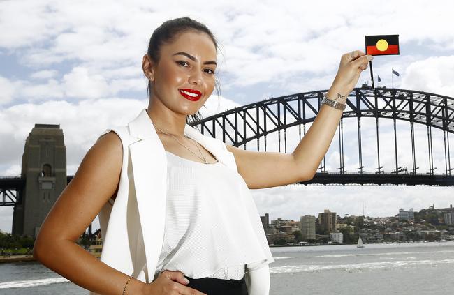 Cheree Toka started a petition to get an Aboriginal flag permanently placed on top on the Sydney Harbour Bridge. Picture: John Appleyard