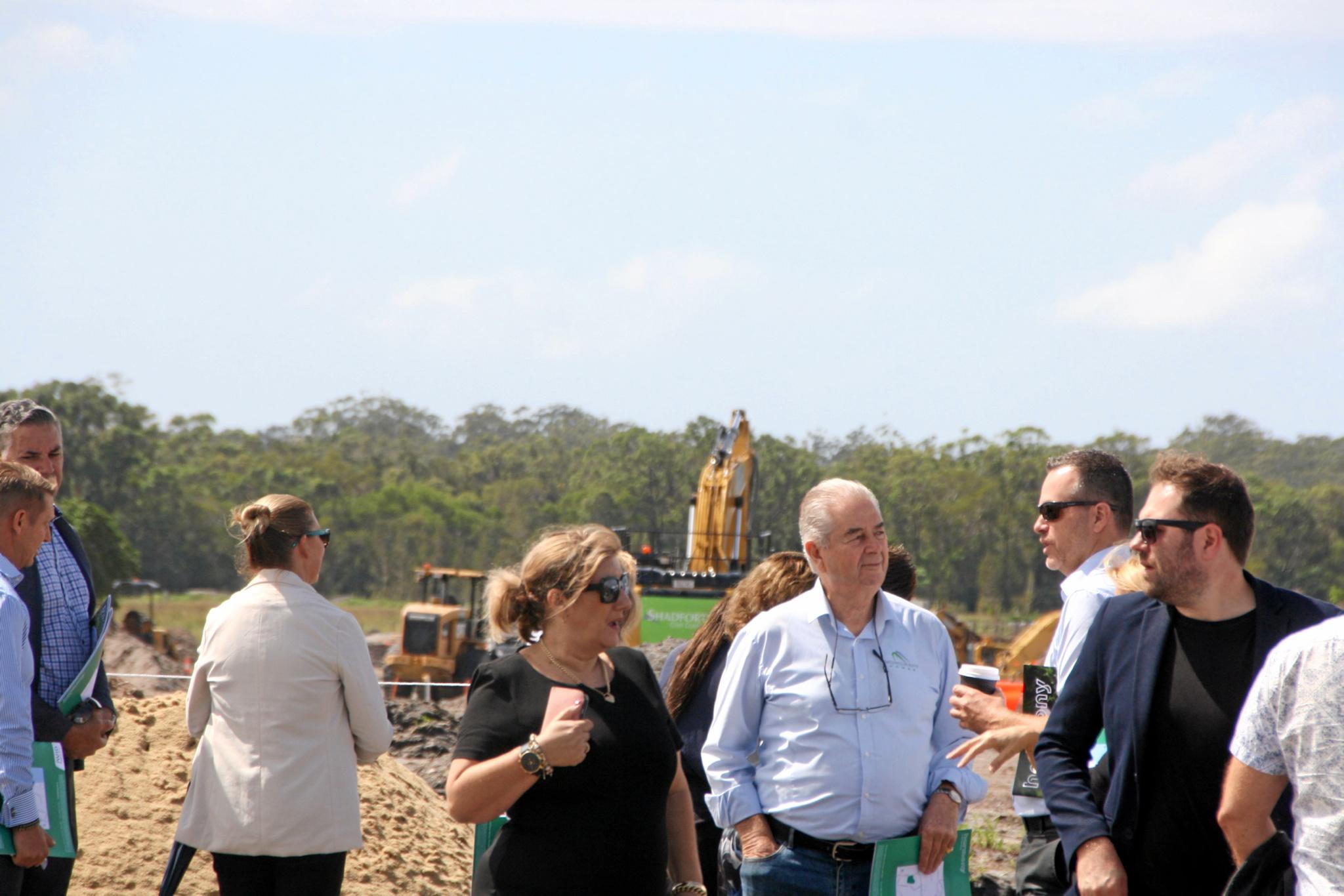 Builders get their first look at their blocks of land in the new Harmony Display World at Palmview. Picture: Erle Levey