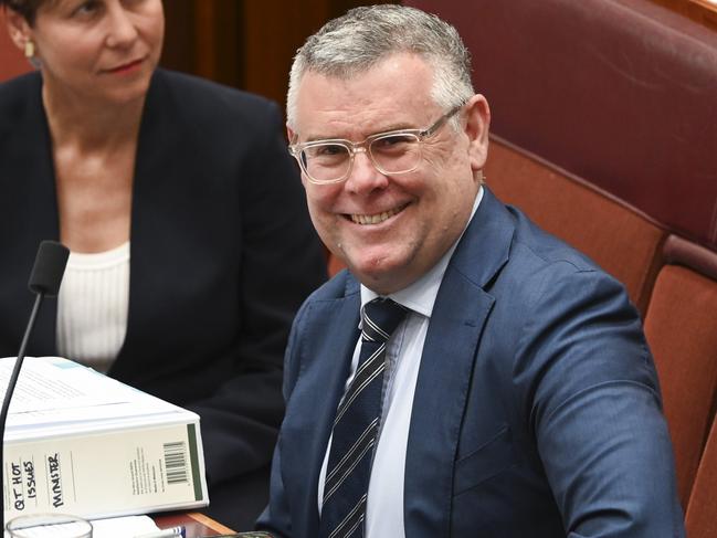 CANBERRA, AUSTRALIA, NewsWire Photos. DECEMBER 4, 2023: Senator Murray Watt during Question Time in the Senate at Parliament House in Canberra. Picture: NCA NewsWire / Martin Ollman