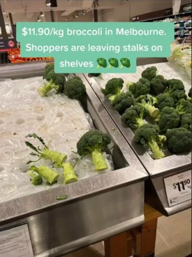 Some shoppers are pulling off the stalks. Picture: TikTok/jenn_shaw_