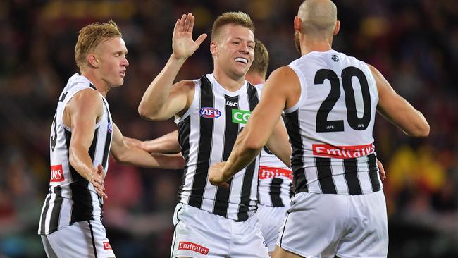 Jordan de Goey celebrates a goal.