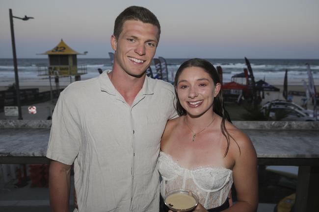 <p>Hayden Cotter and Alicia Fay. The Pulse for Shaw and Partners Shannon Eckstein Ironman Classic awards evening at Northcliffe Surf Lifesaving Club Saturday the 11th of February. Picture: Marcelo Lang</p>